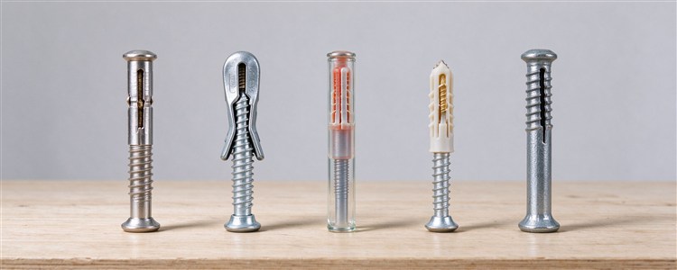 Comparison of expansion bolt types: sleeve anchor, wedge anchor, chemical anchor, plastic anchor and heavy-duty anchor